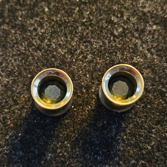 Anatometal Titanium Floating Stone Eyelet Tunnel 0g Pair - Picture 1 of 6